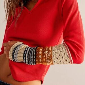 We the Free All in Cuff Red Long Sleeve Top Large Worn once